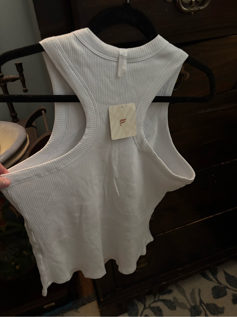 Fabletics White Ribbed Muscle Tank - Picture 2 of 5